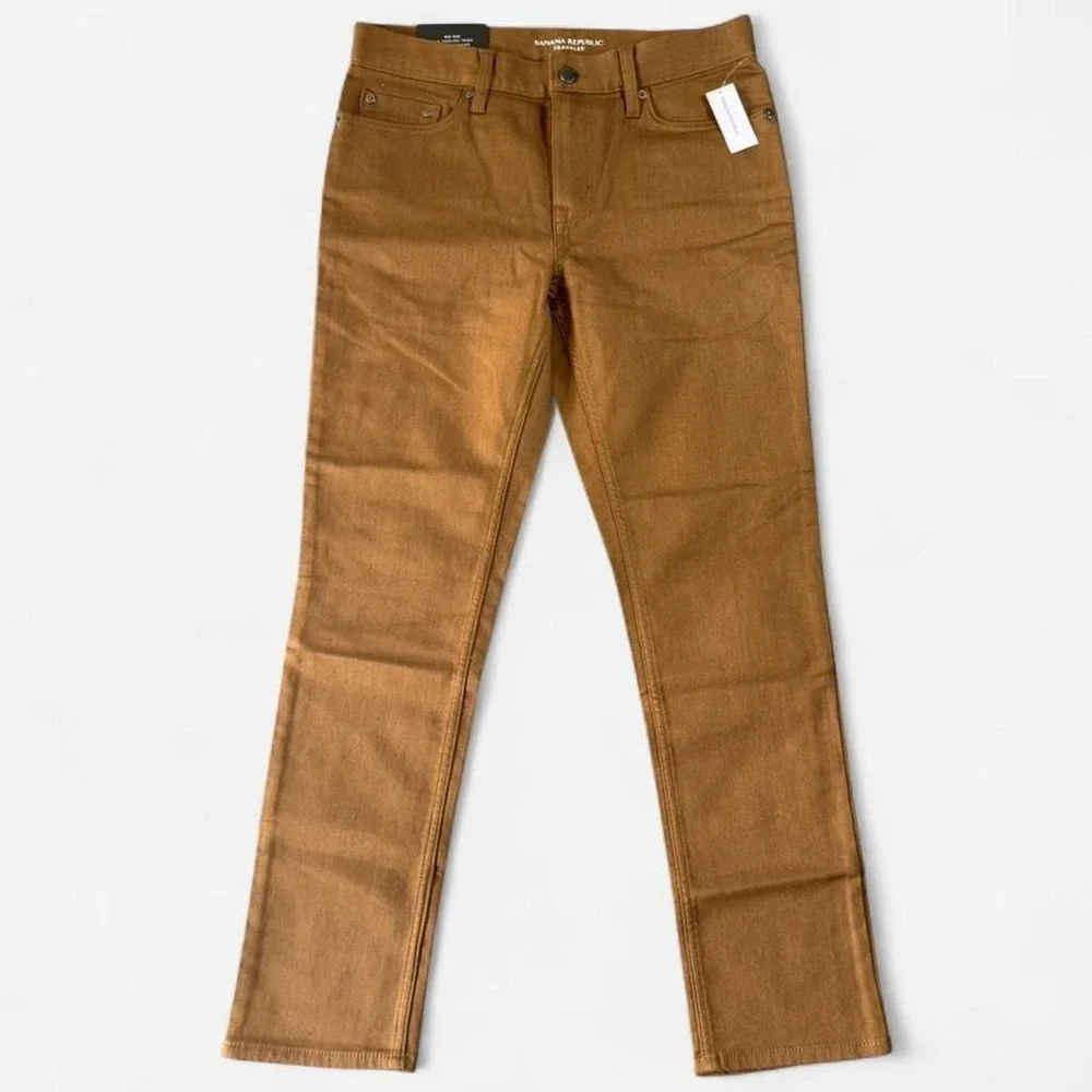 NWT Banana Republic Brown 5 Pocket Traveler Slim Fit Pants‎ Size 28x28